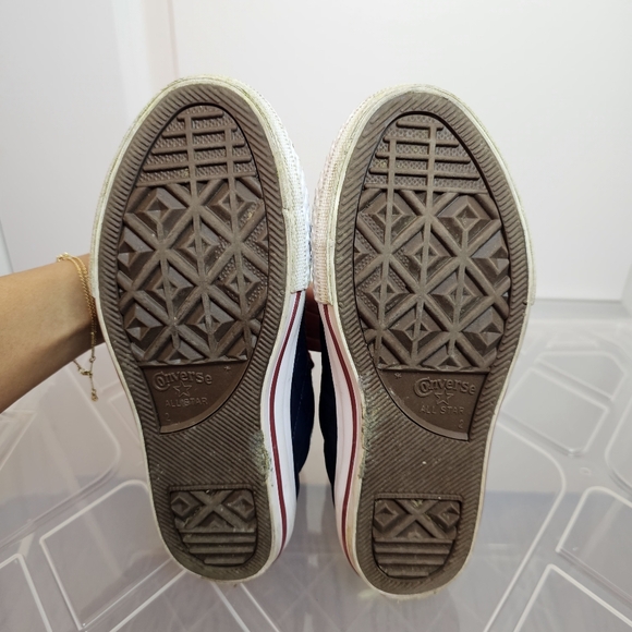 Converse All Star High Top Youth 2 Blue Quilted Zip Lace - Picture 6 of 6